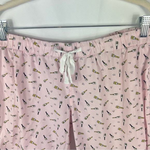 J. Crew Pink Pajama Pants with Champagne Print - Picture 2 of 8